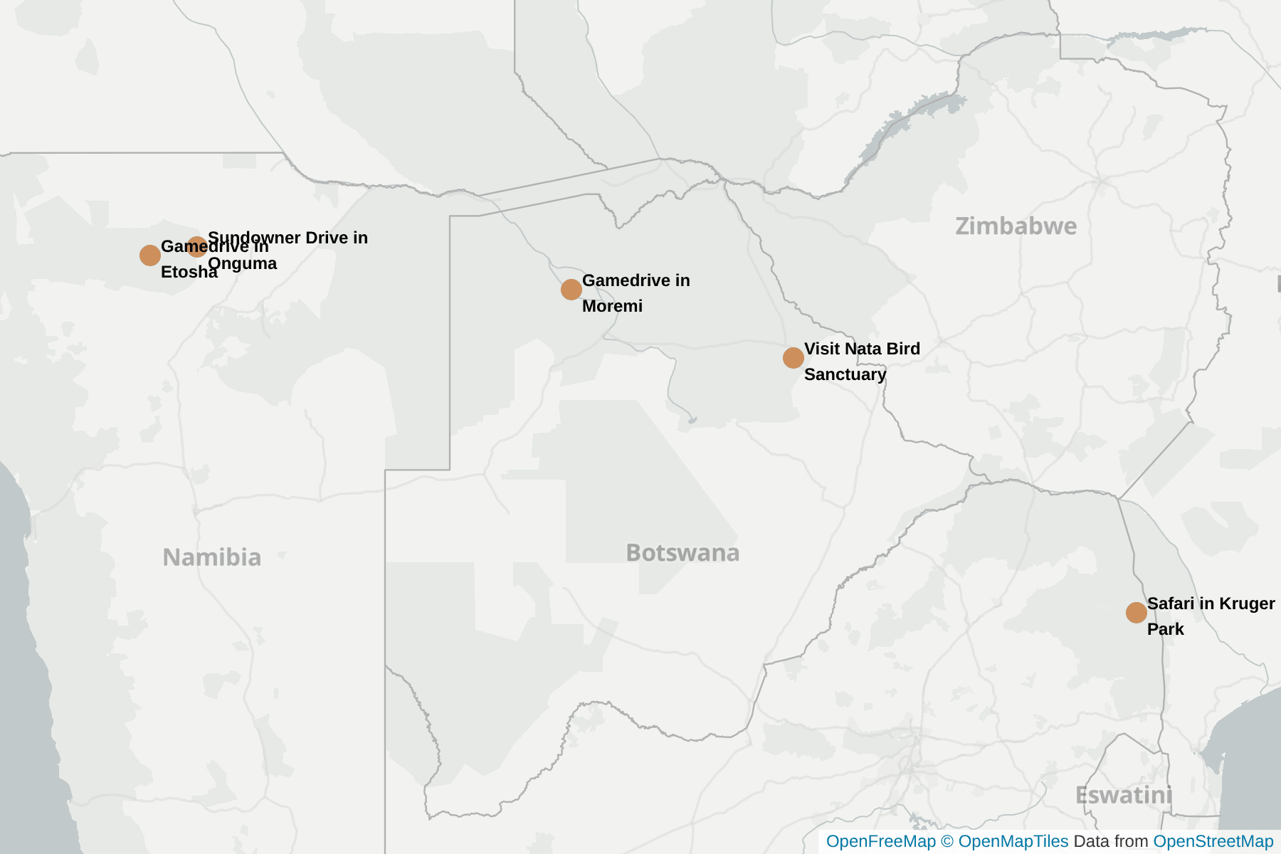 Map of Kori Bustard