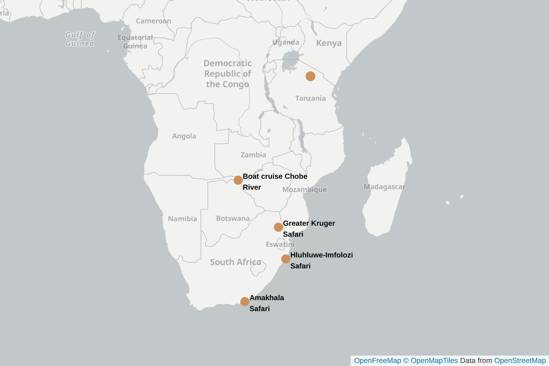 Map of Waterbuck
