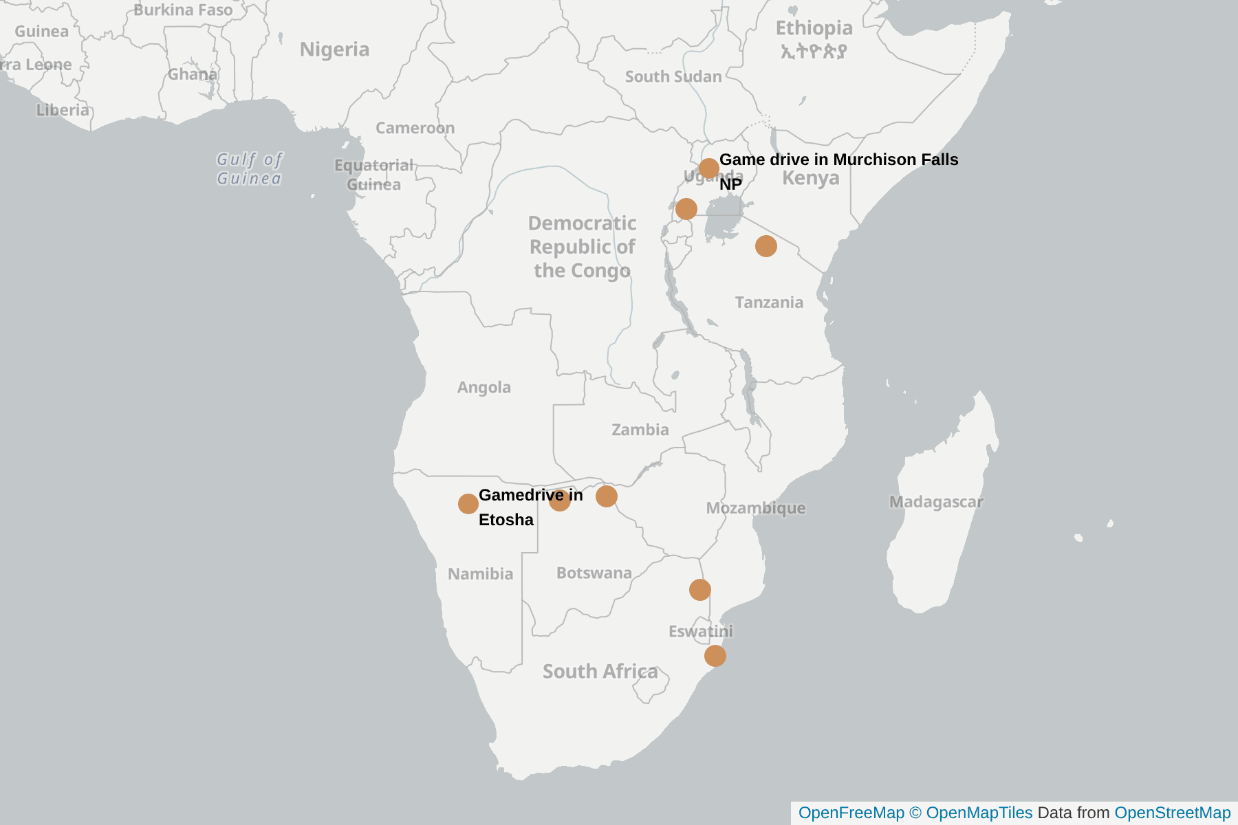 Map of African Leopard
