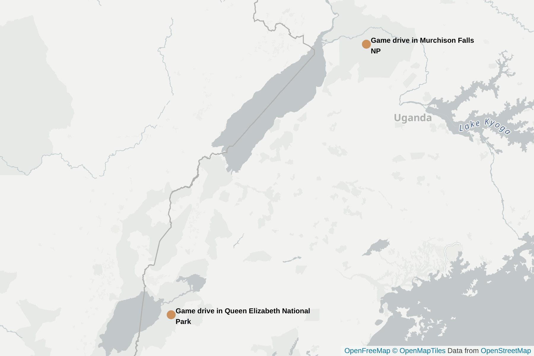 Map of Ugandan kob