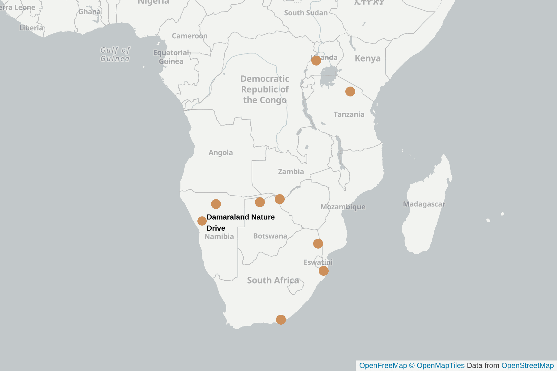 Map of African Elephant