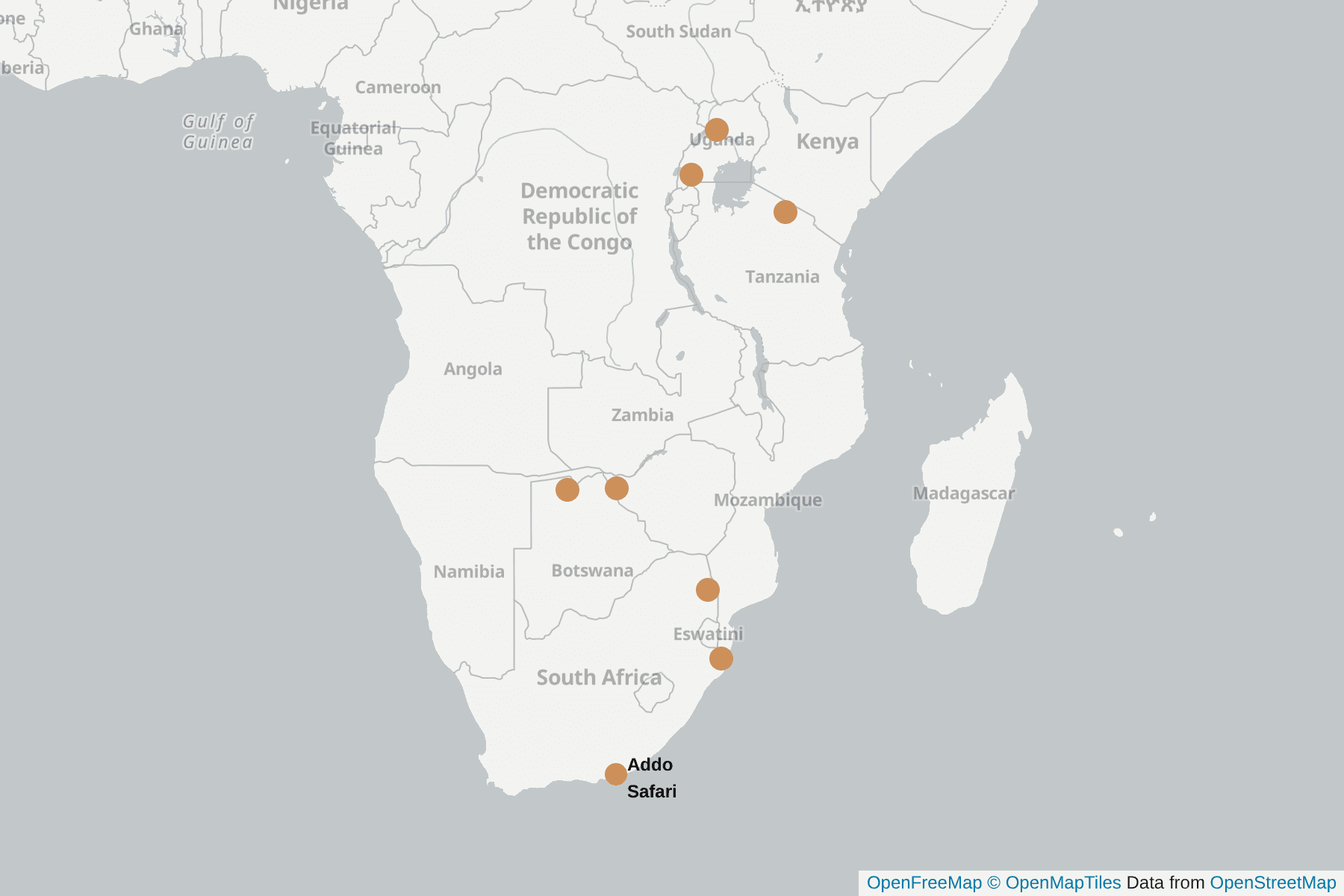 Map of African Buffalo