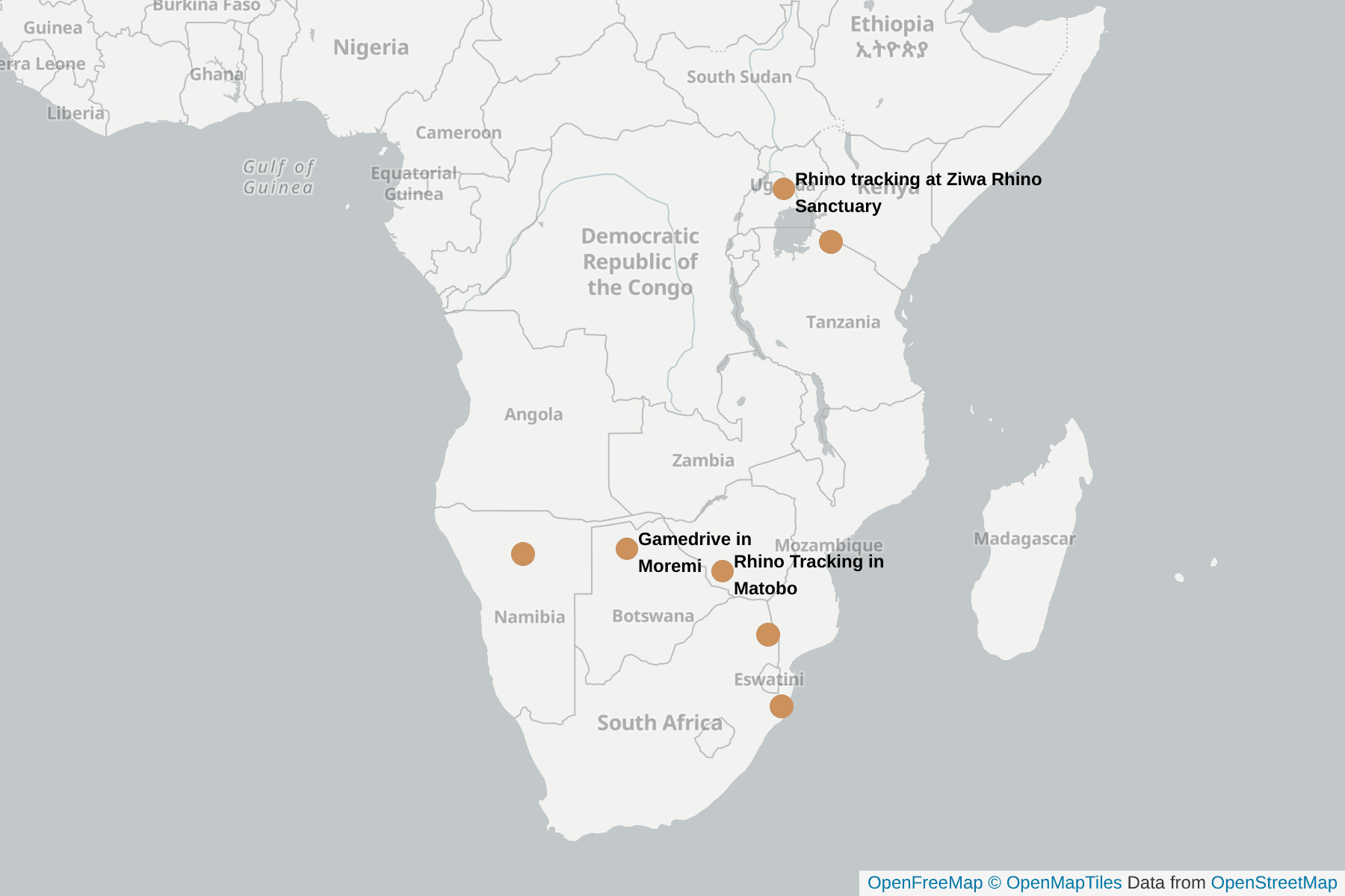 Map of White Rhino
