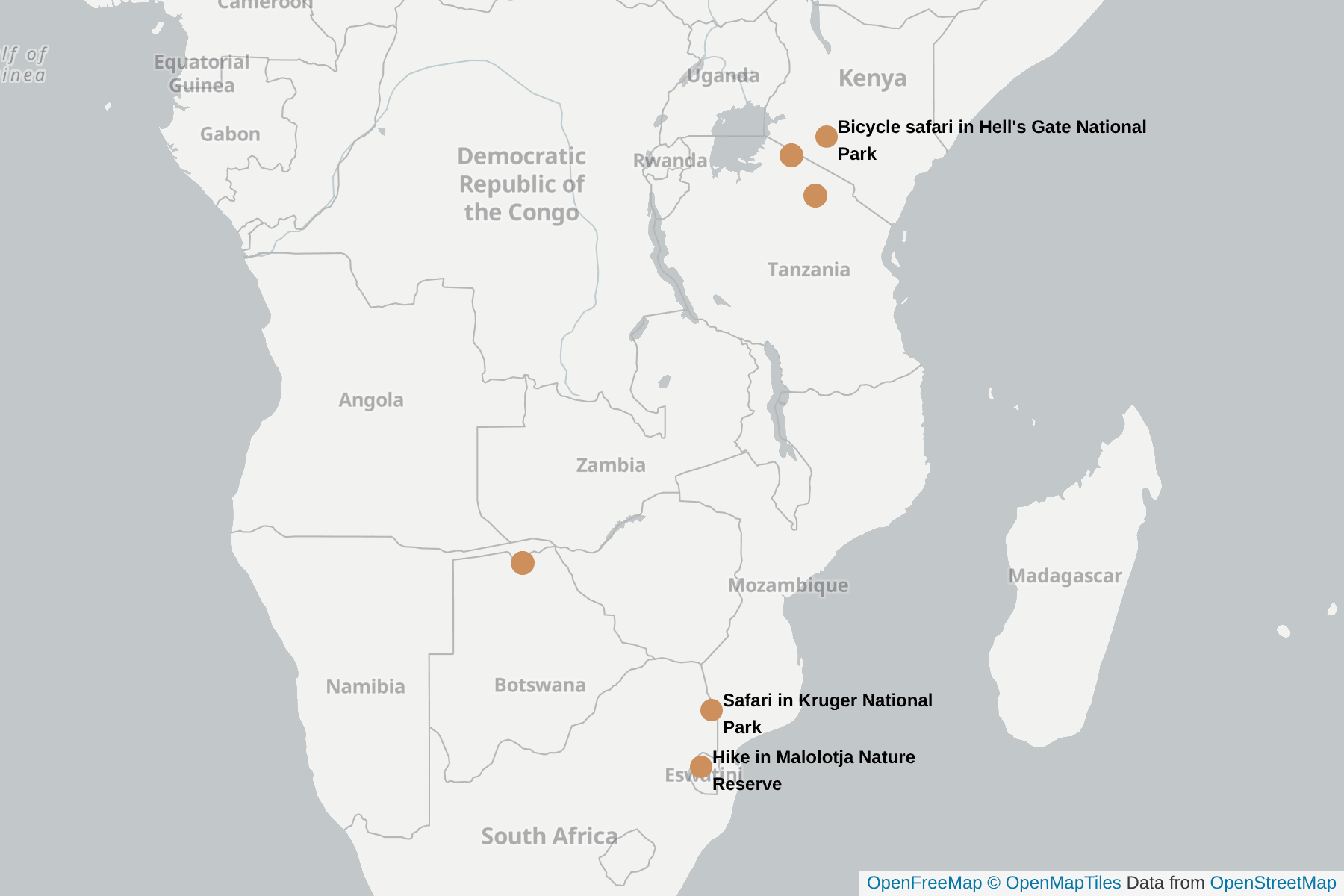 Map of Blue Wildebeest