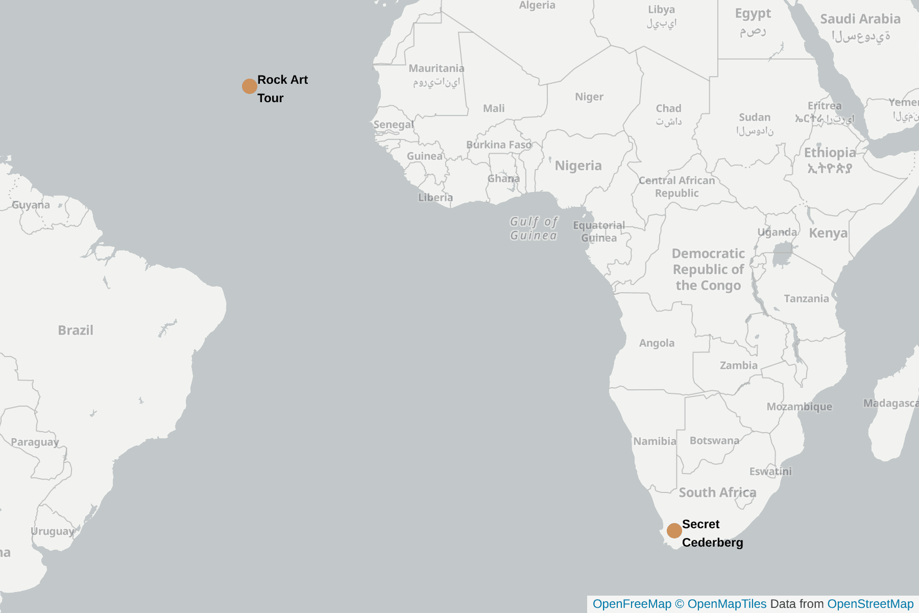 Map of Cederberg Wilderness Area