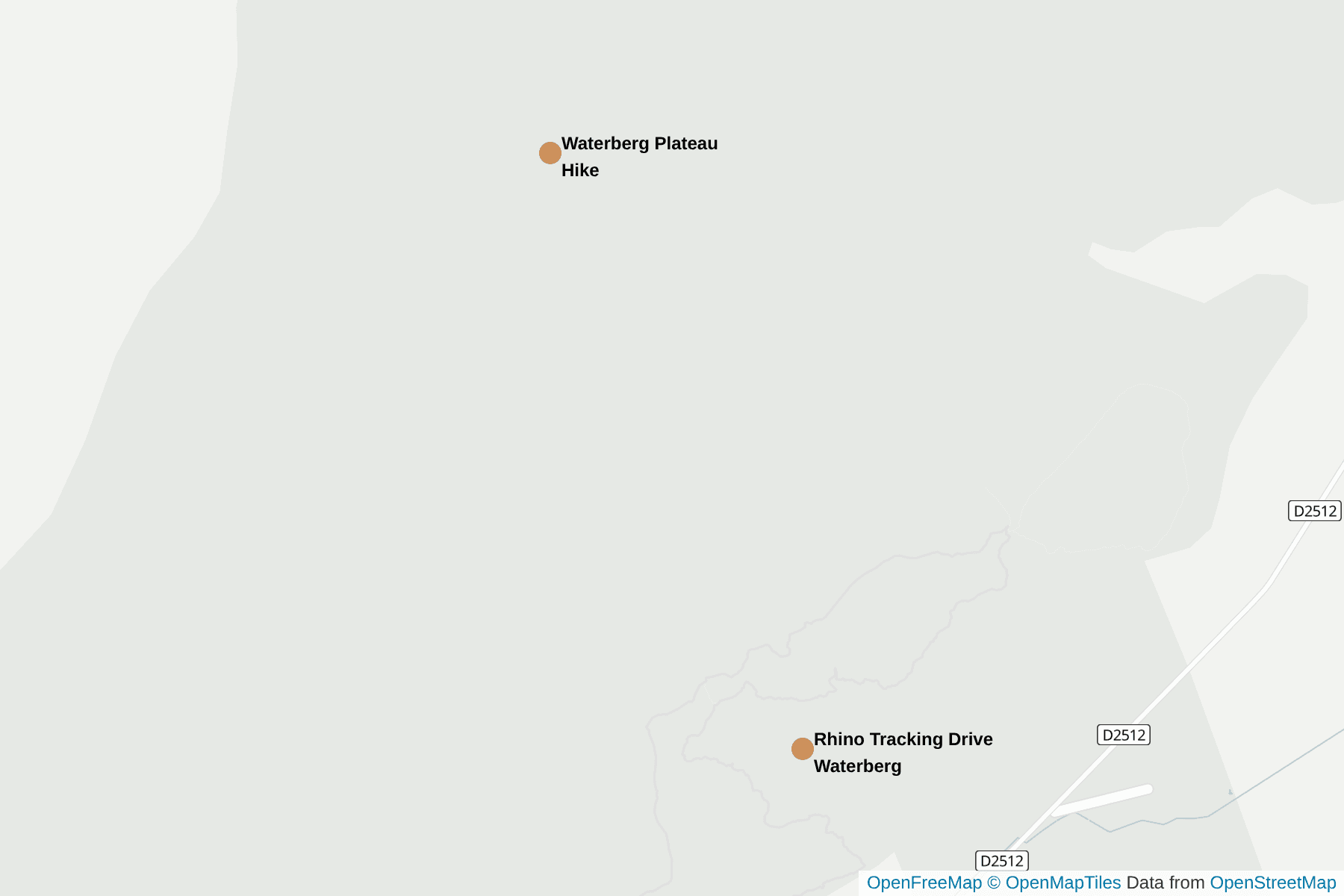 Map of Waterberg Wilderness