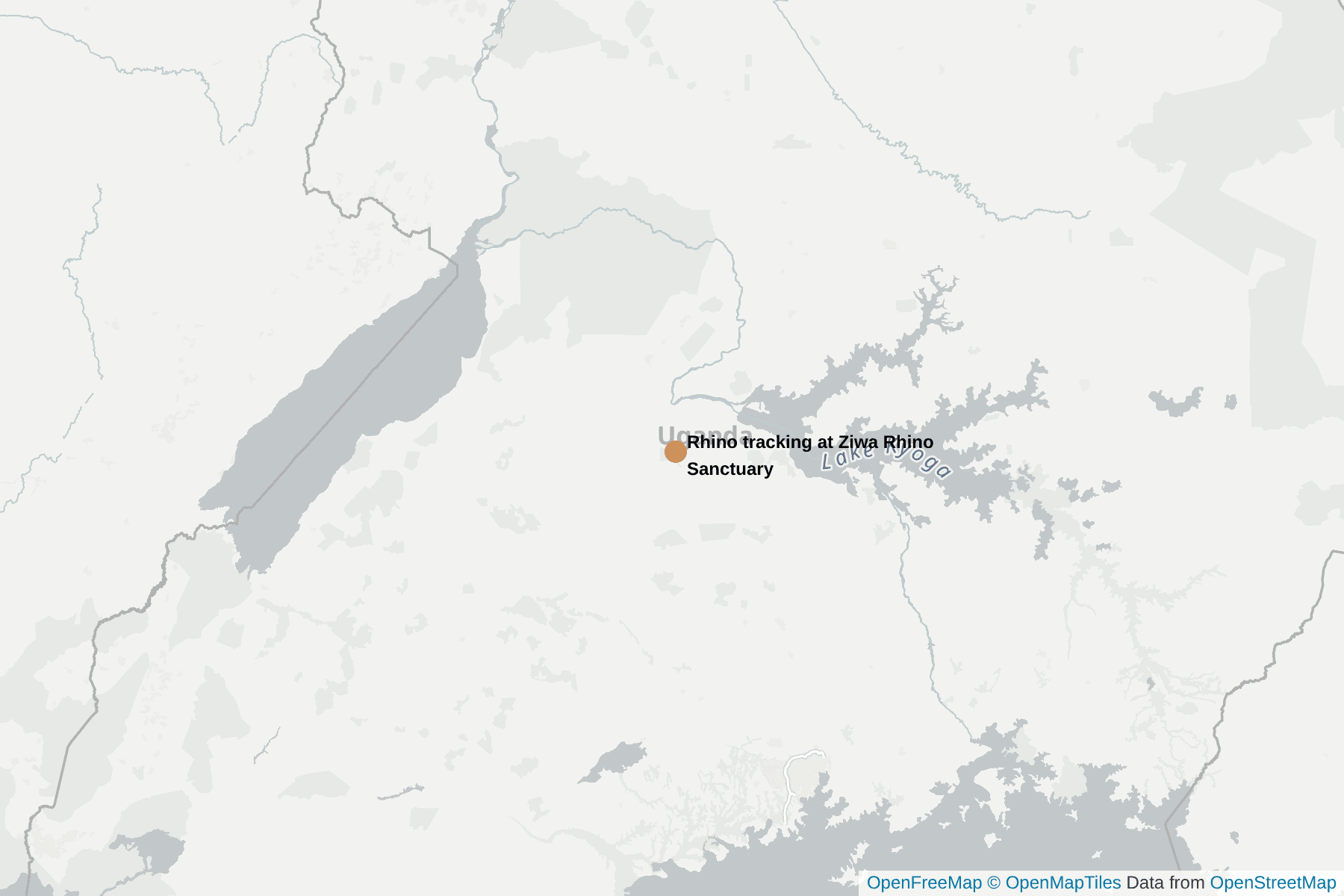 Map of Rhino tracking at Ziwa Rhino Sanctuary