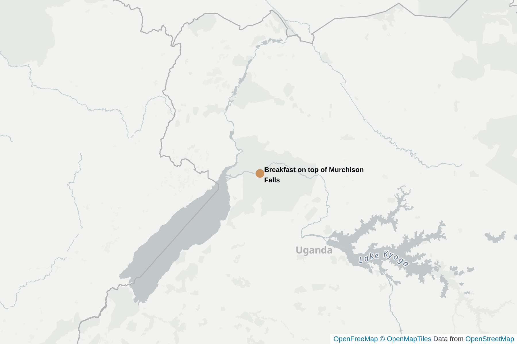 Map of Breakfast on top of Murchison Falls