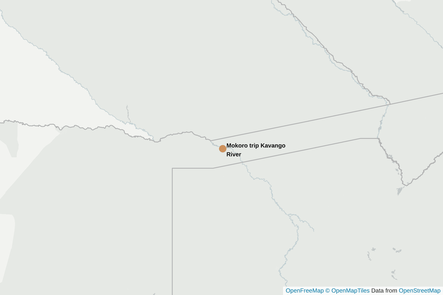 Map of Mokoro trip Kavango River