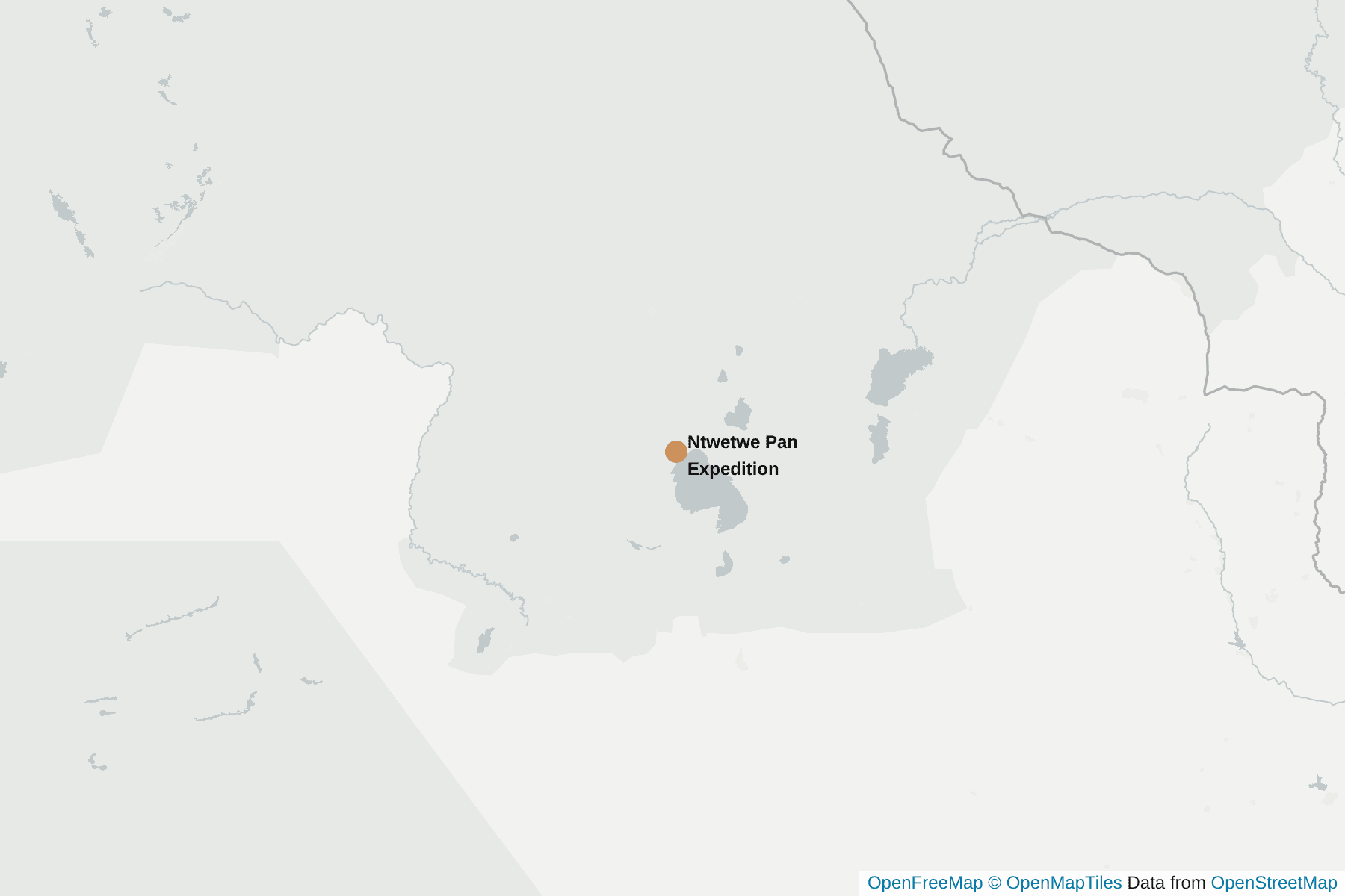 Map of Ntwetwe Pan Expedition