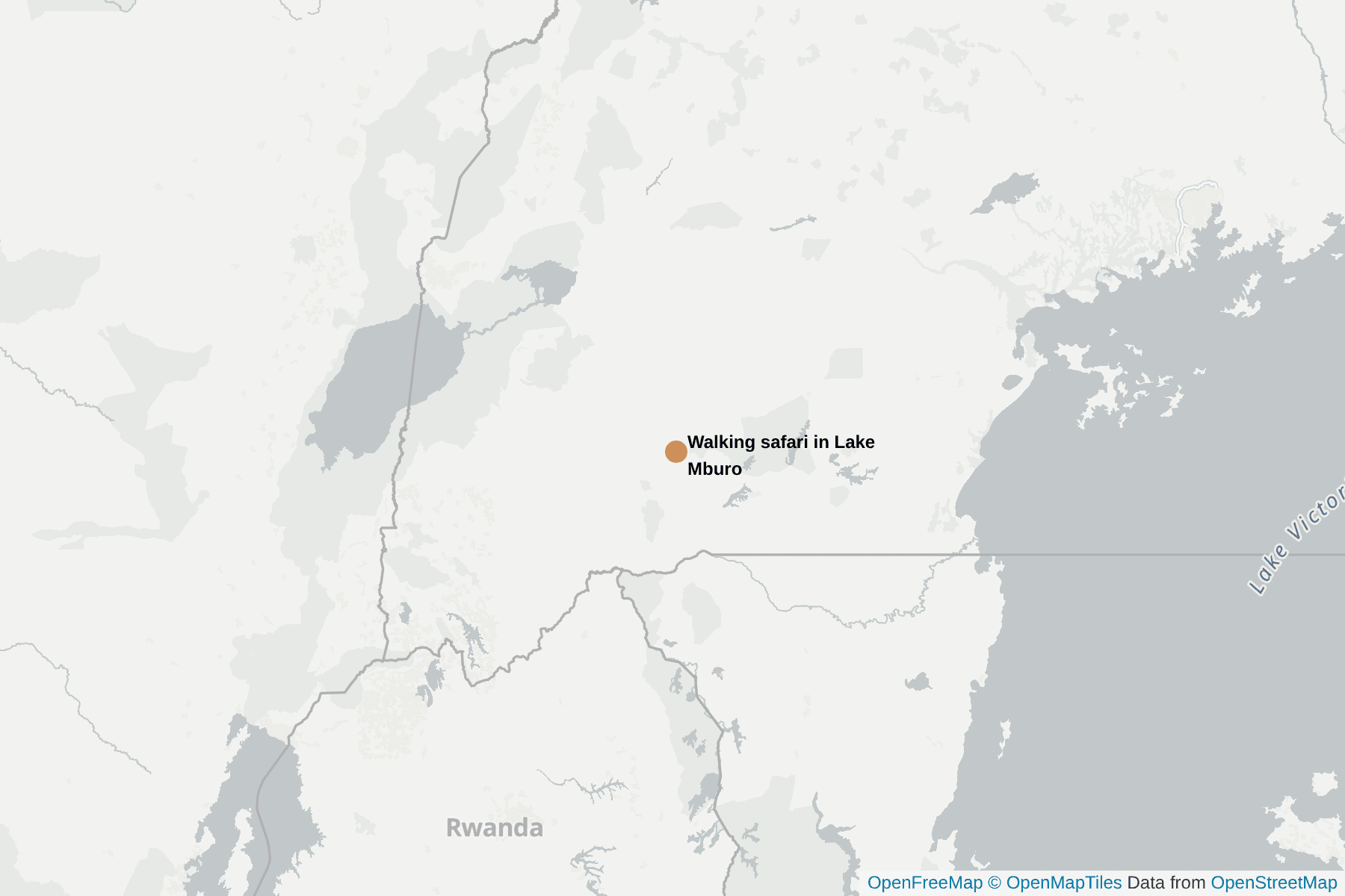 Map of Walking safari in Lake Mburo