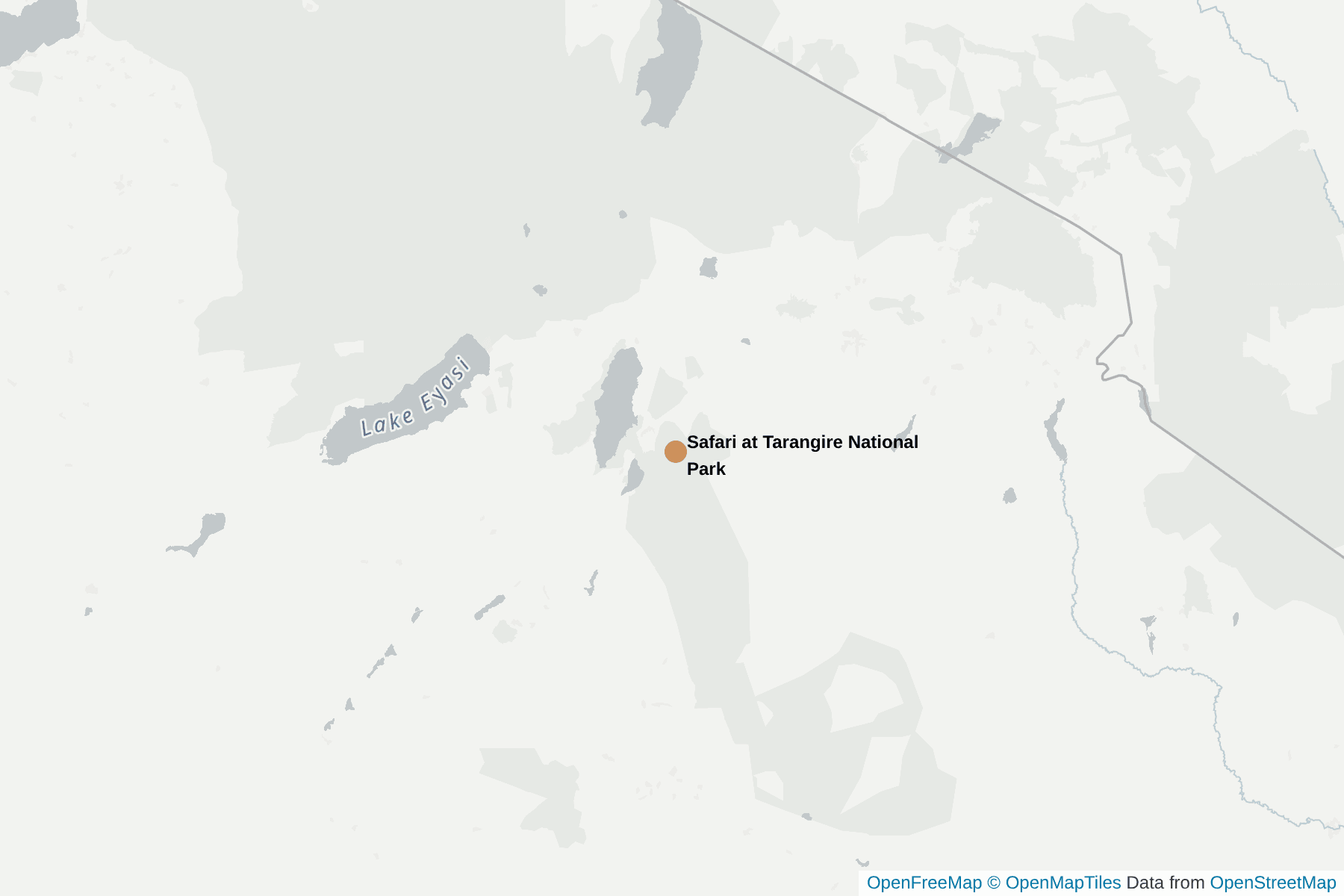 Map of Safari at Tarangire National Park