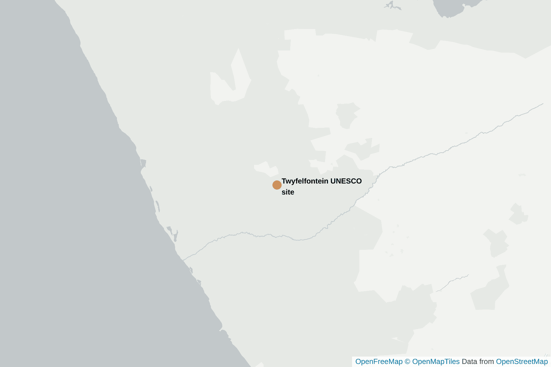 Map of Twyfelfontein UNESCO site