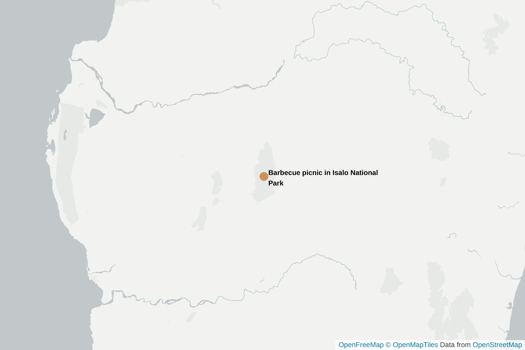 Map of Barbecue picnic in Isalo National Park