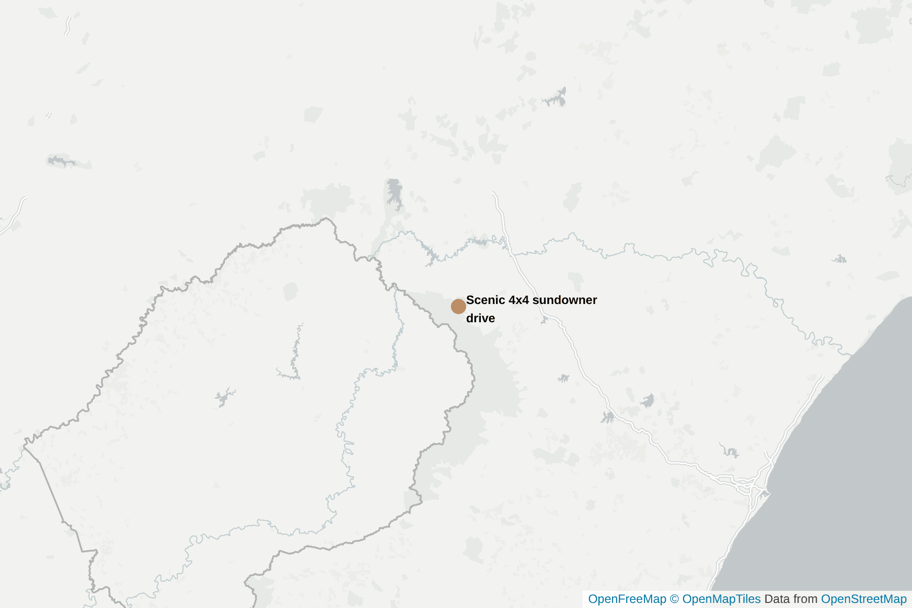 Map of Scenic 4x4 sundowner drive