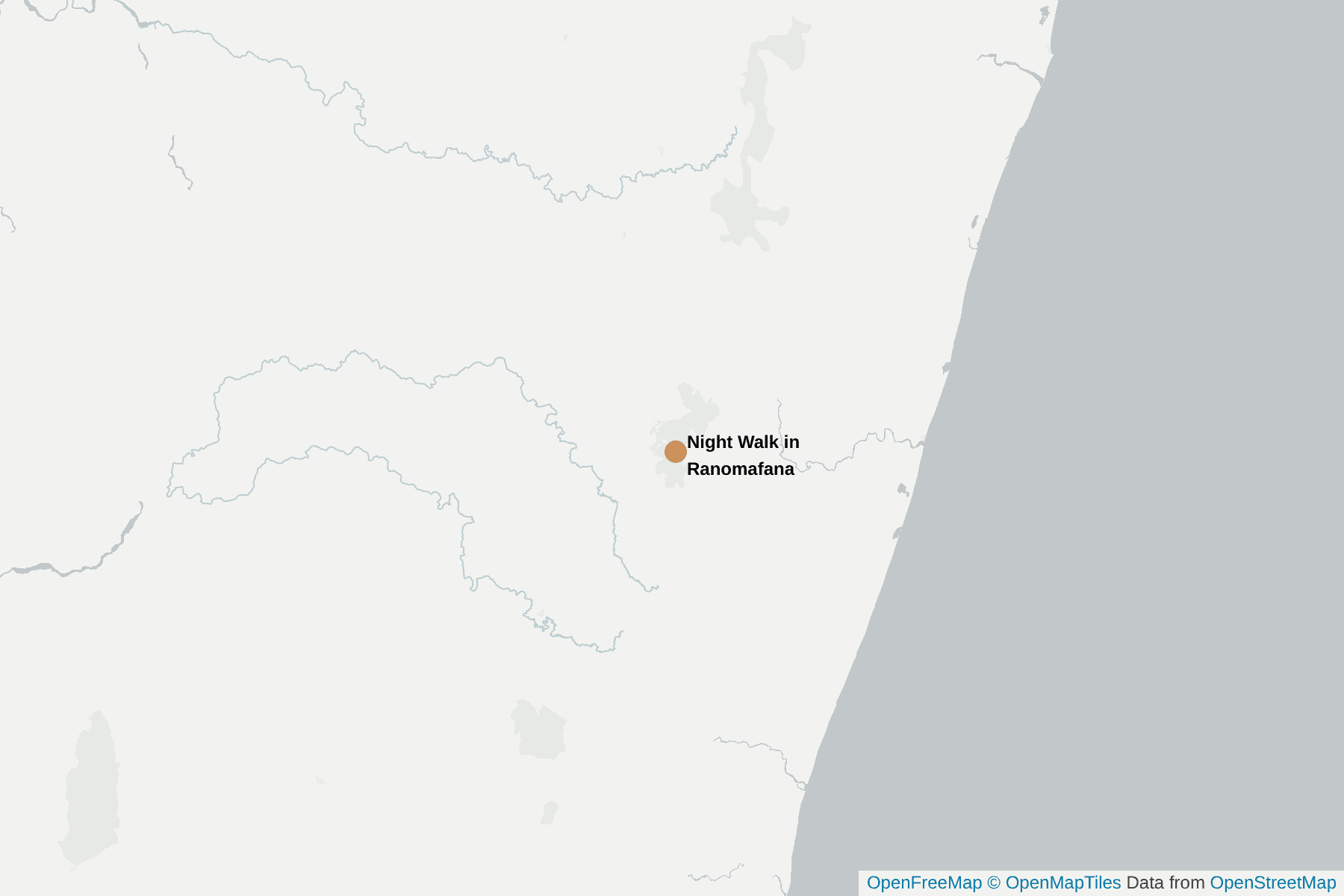 Map of Night Walk in Ranomafana