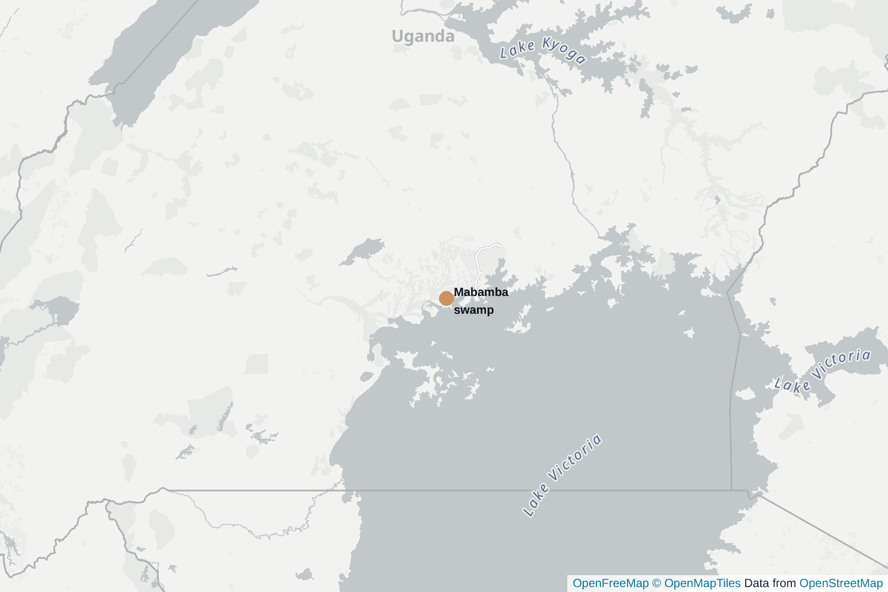 Map of Mabamba swamp