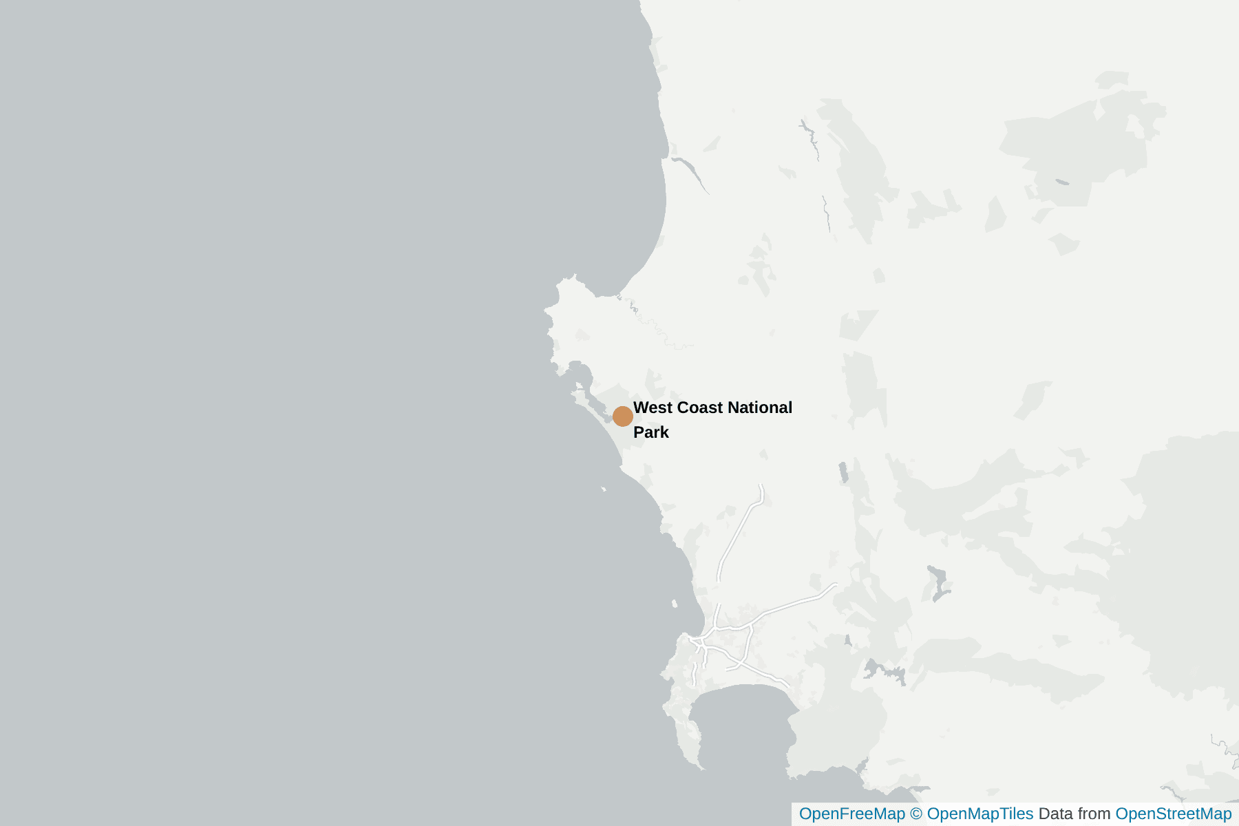 Map of West Coast National Park
