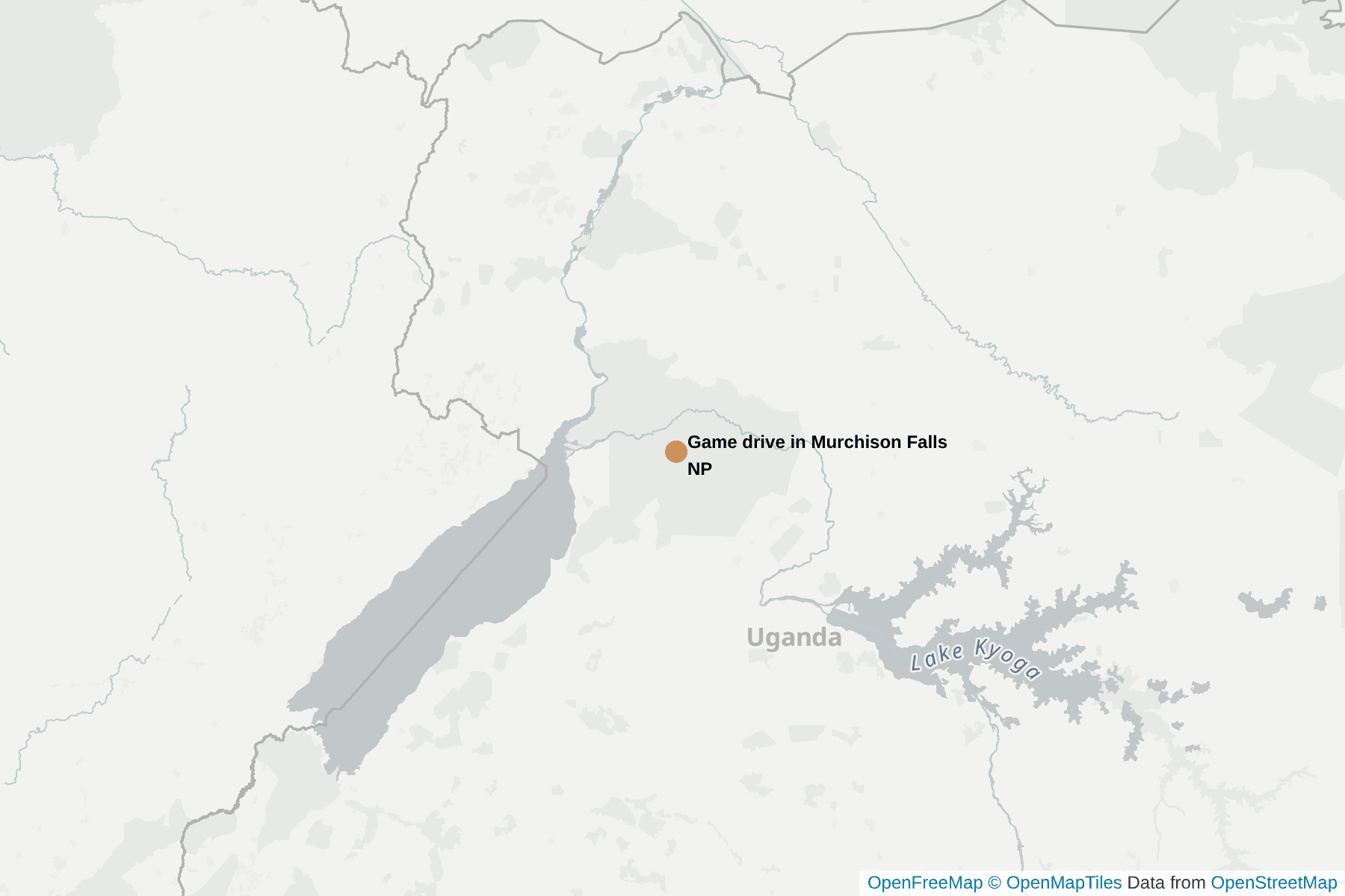 Map of Game drive in Murchison Falls NP