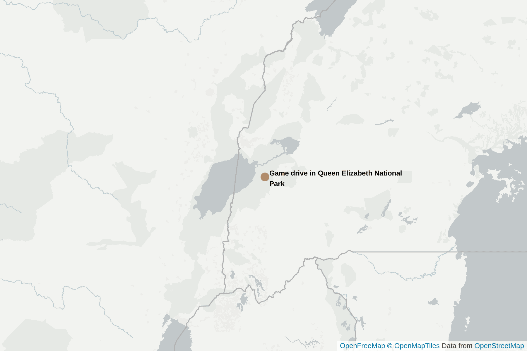 Map of Game drive in Queen Elizabeth National Park