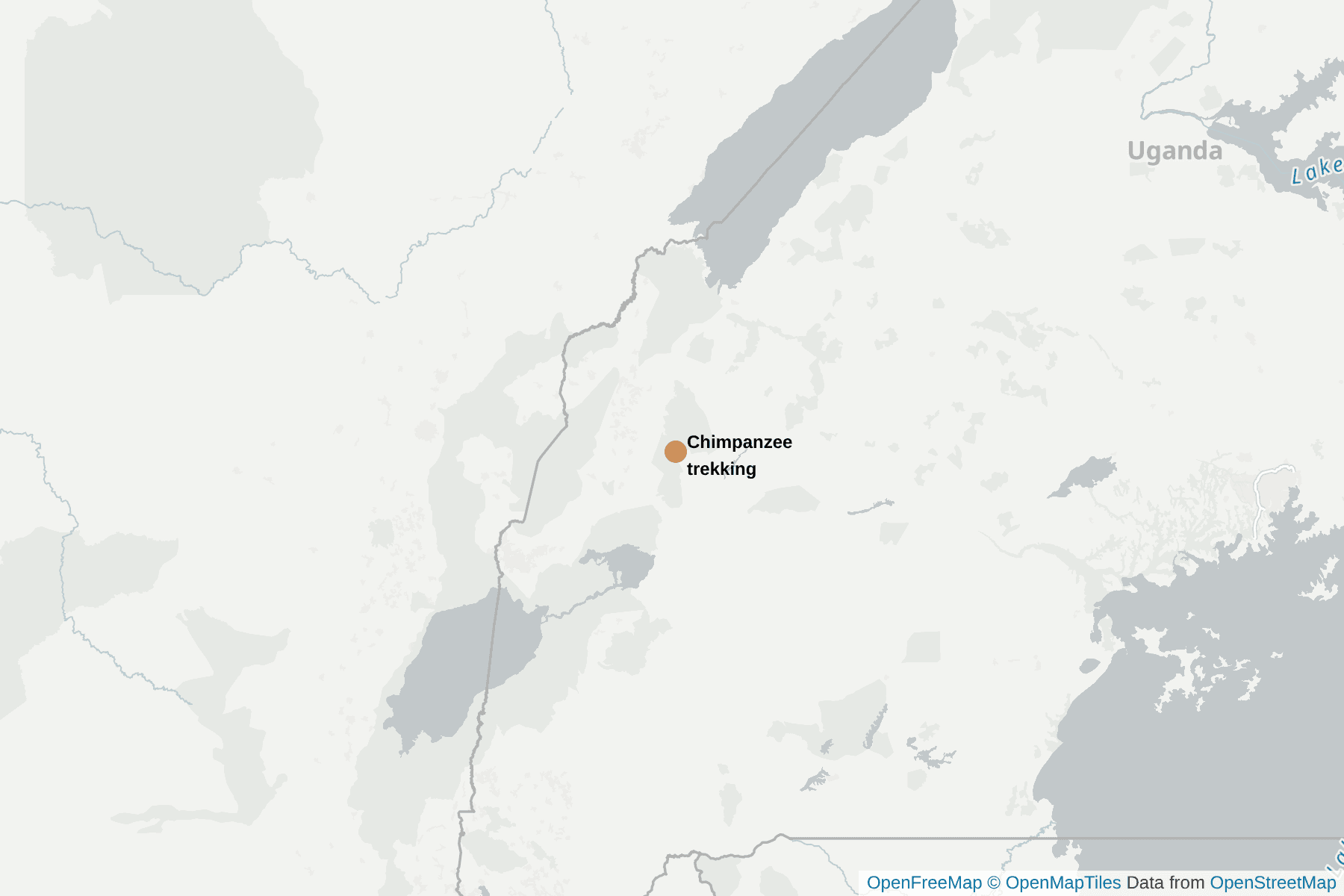 Map of Chimpanzee trekking